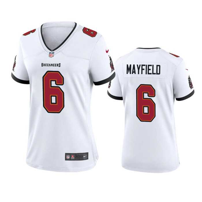 Womens Tampa Bay Buccanee #6 Baker Mayfield White Stitched Game Jersey(Run Small) Dzhi->women nfl jersey->Women Jersey